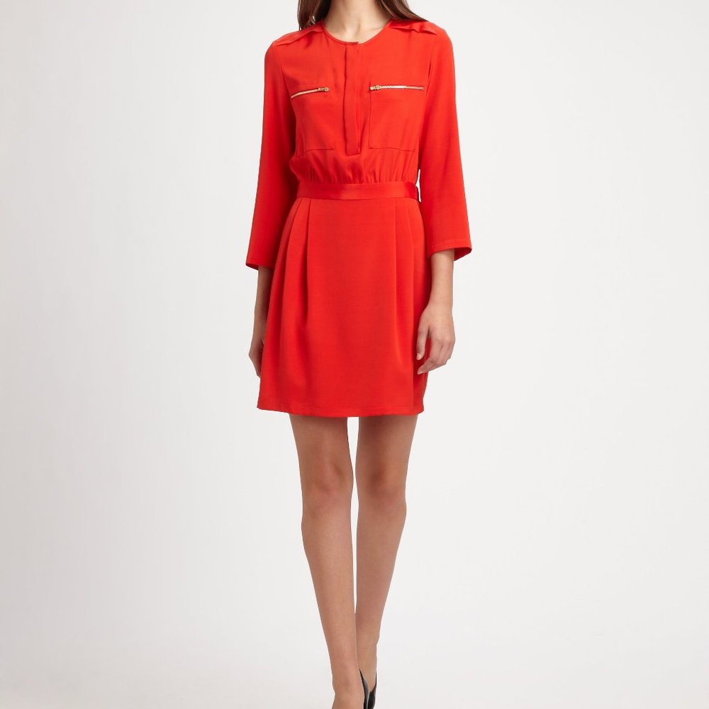 Theory Brunella Dress | Size 8 | Red/Vermillion | NWOT